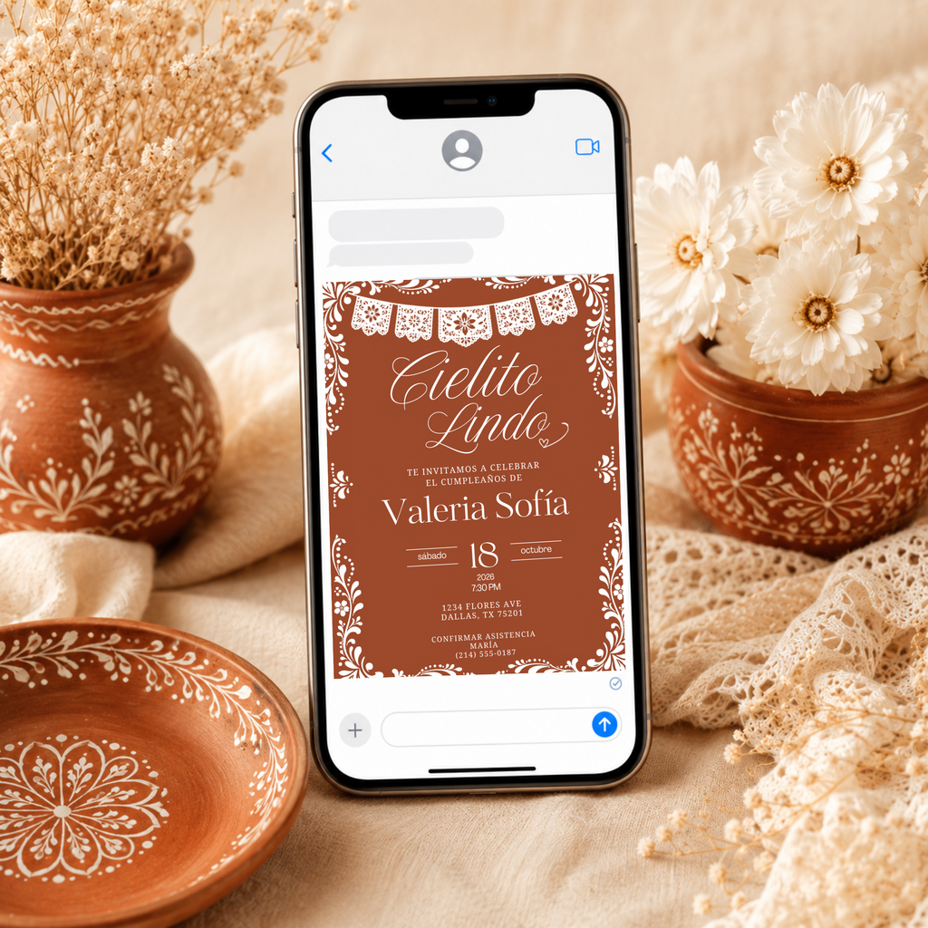 Cielito Lindo Birthday Invitation | English & Spanish Editable Canva Template