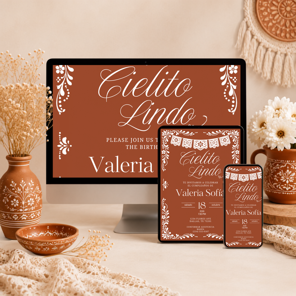 Cielito Lindo Birthday Invitation | English & Spanish Editable Canva Template