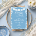 Blue Cielito Lindo Baby Shower Invitation | English & Spanish Editable Canva Template