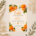 A Little Cutie Is On The Way Baby Shower Invitation | Editable Canva Template