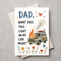 Funny Dad Car Trouble Father’s Day Card | Printable PDF
