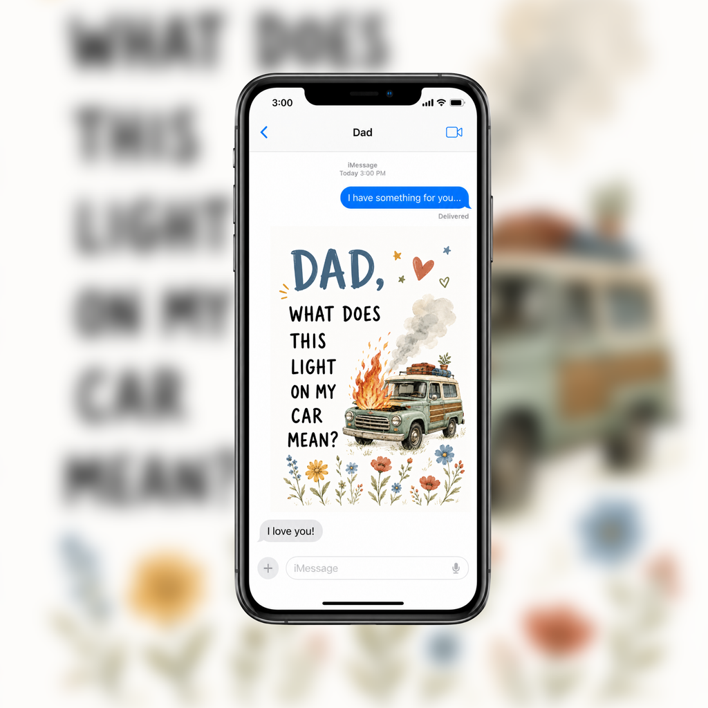 Funny Dad Car Trouble Father’s Day Card | Printable PDF