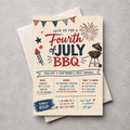 Fourth Of July BBQ Invitation | Editable Canva Template