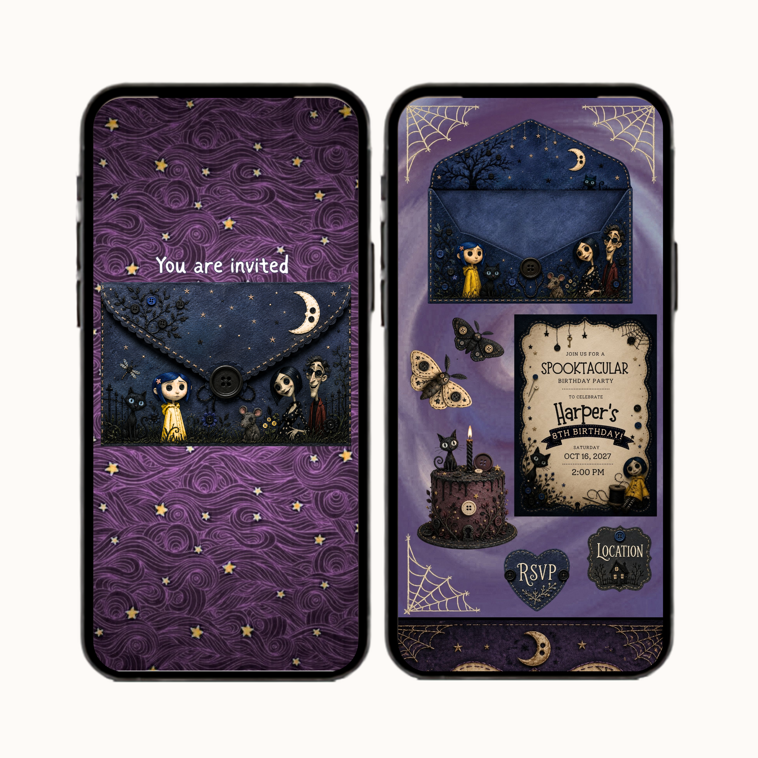 Coraline Birthday Invitation