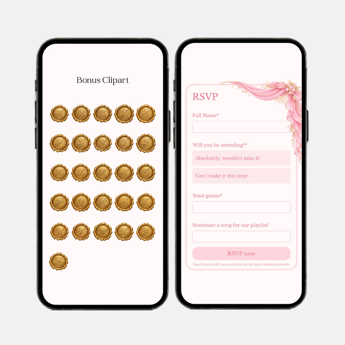 Pink & Gold Quinceañera Interactive Invitation