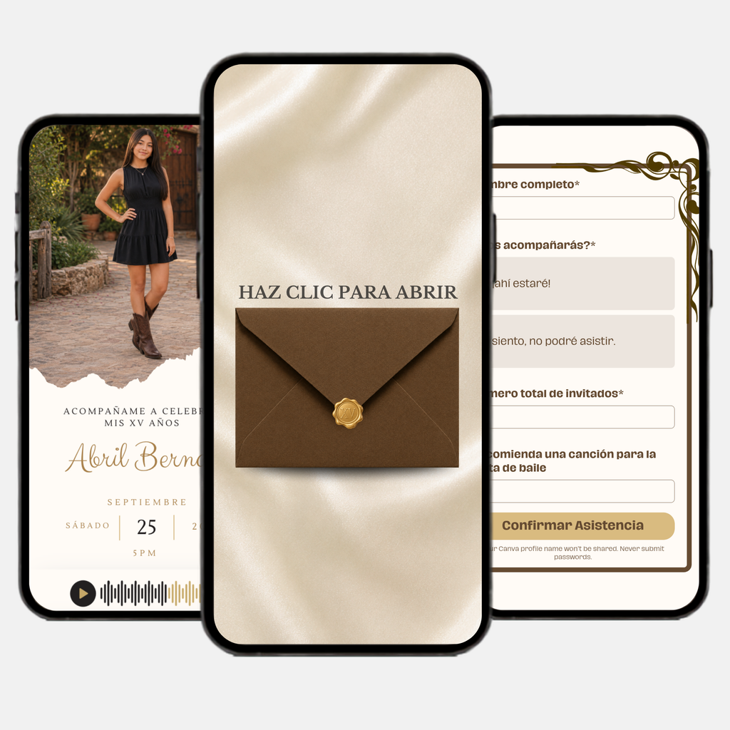 Vaquera Quinceañera Interactive Invitation (Spanish)