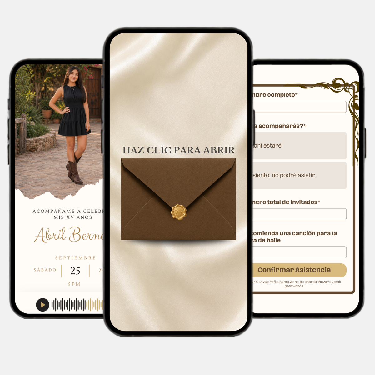 Vaquera Quinceañera Interactive Invitation (Spanish)