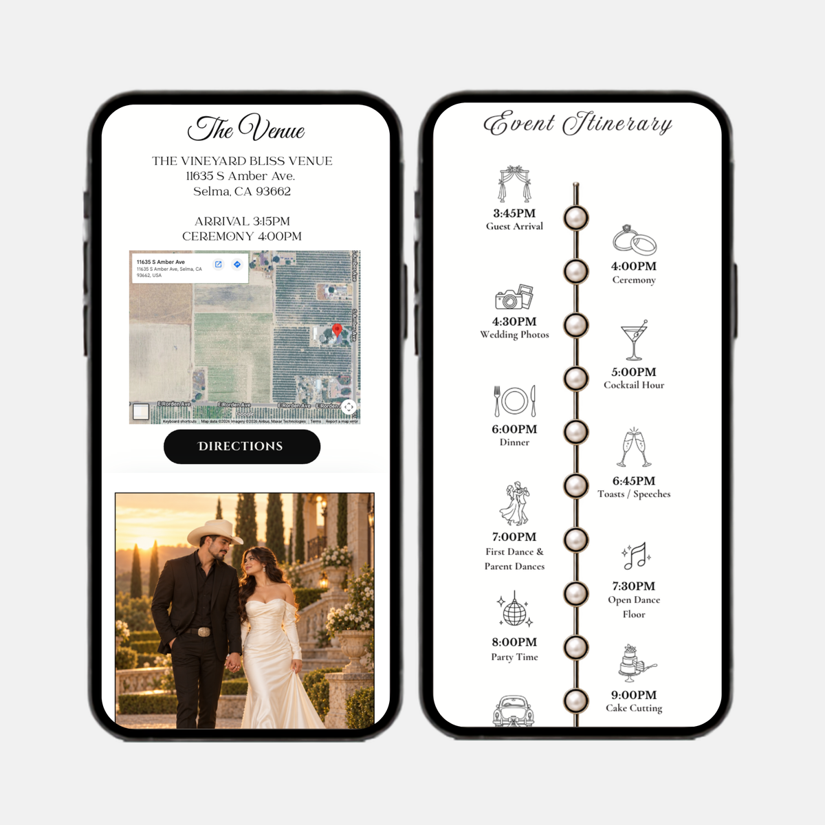 Classic Black & White Wedding Interactive Invitation