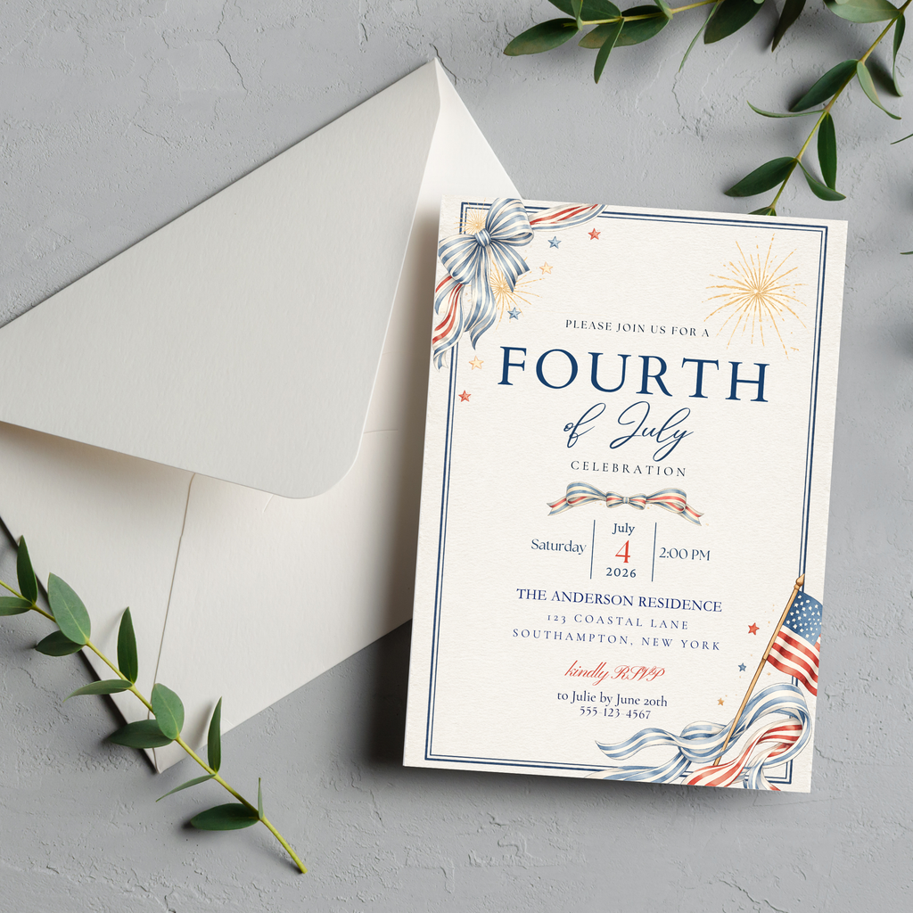 Fourth of July Celebration Invitation | Editable Canva Template