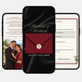 Burgundy & Black Wedding Invitation (Spanish)
