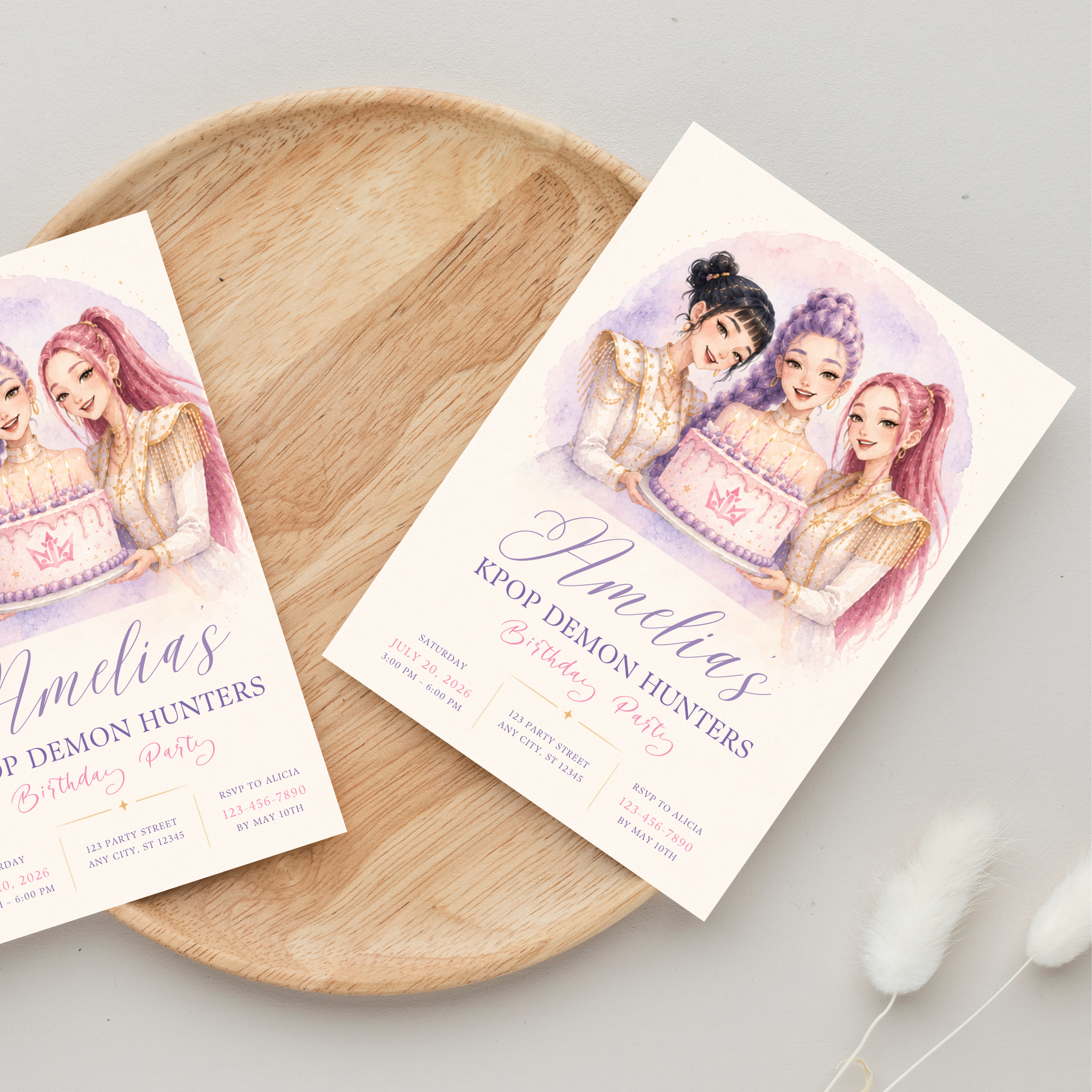 K-Pop Demon Hunters Birthday Party Invitation | Editable Canva Template