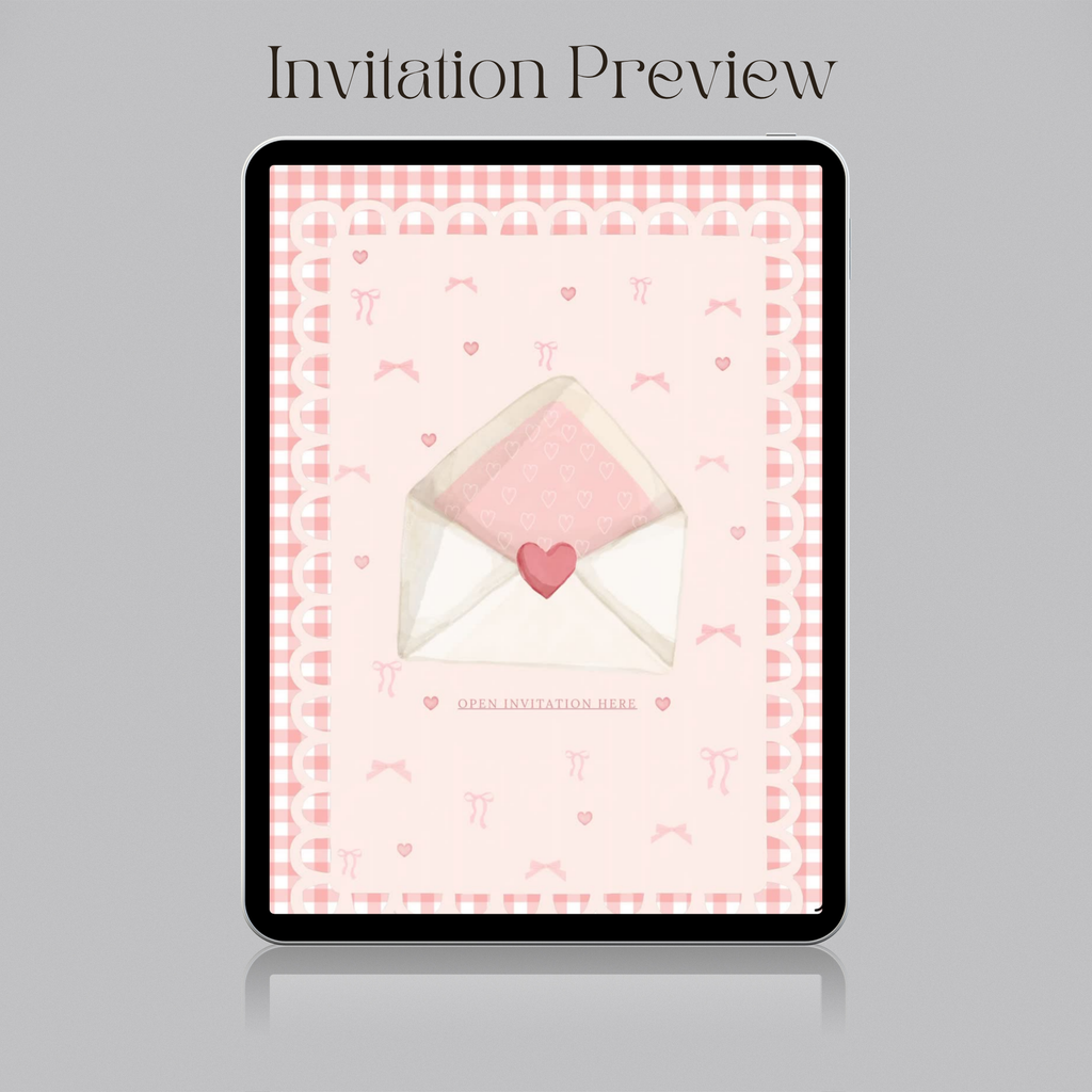 Pink Coquette Baby Shower Interactive Invitation | Editable Canva Template
