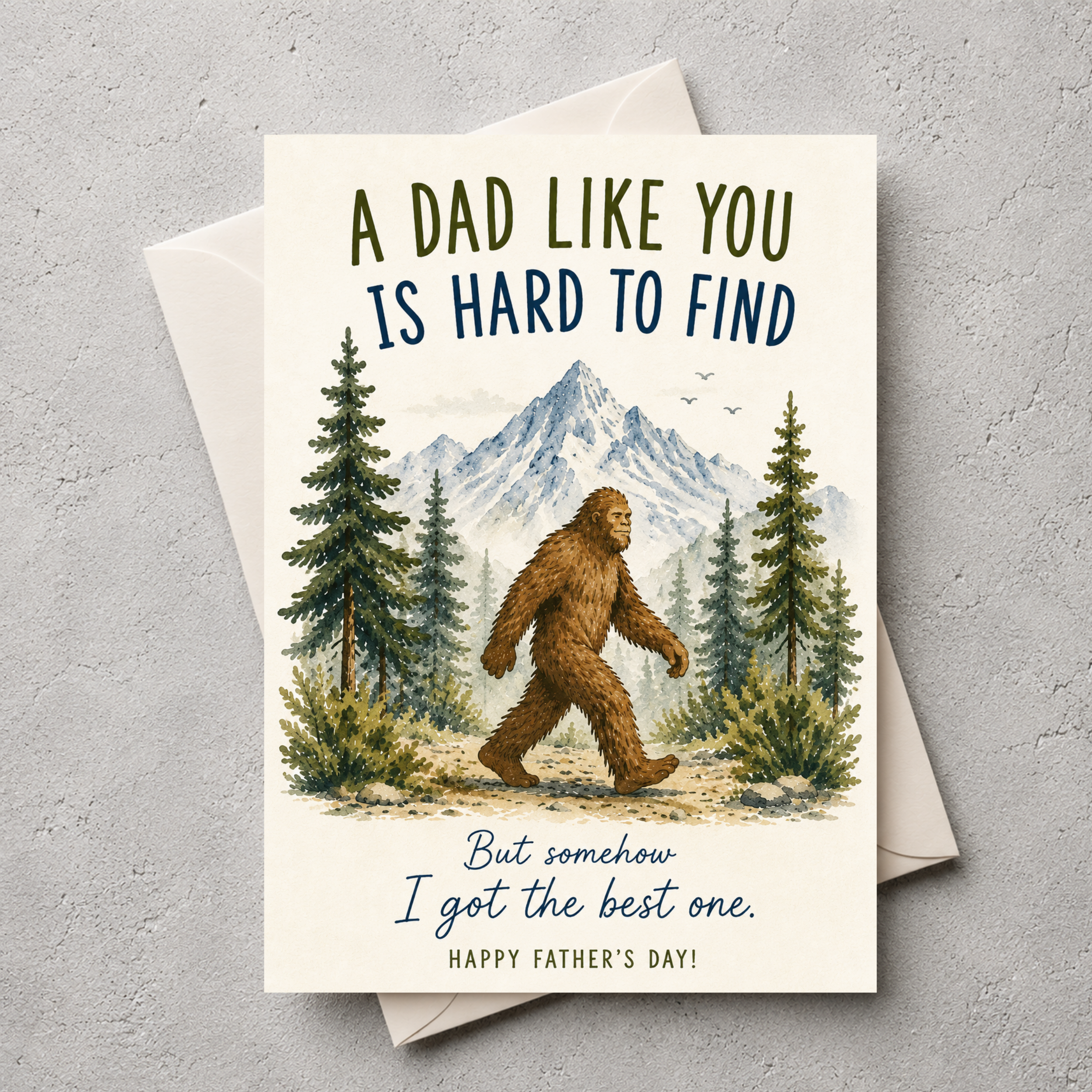 Bigfoot Father’s Day Card | Editable Canva Template