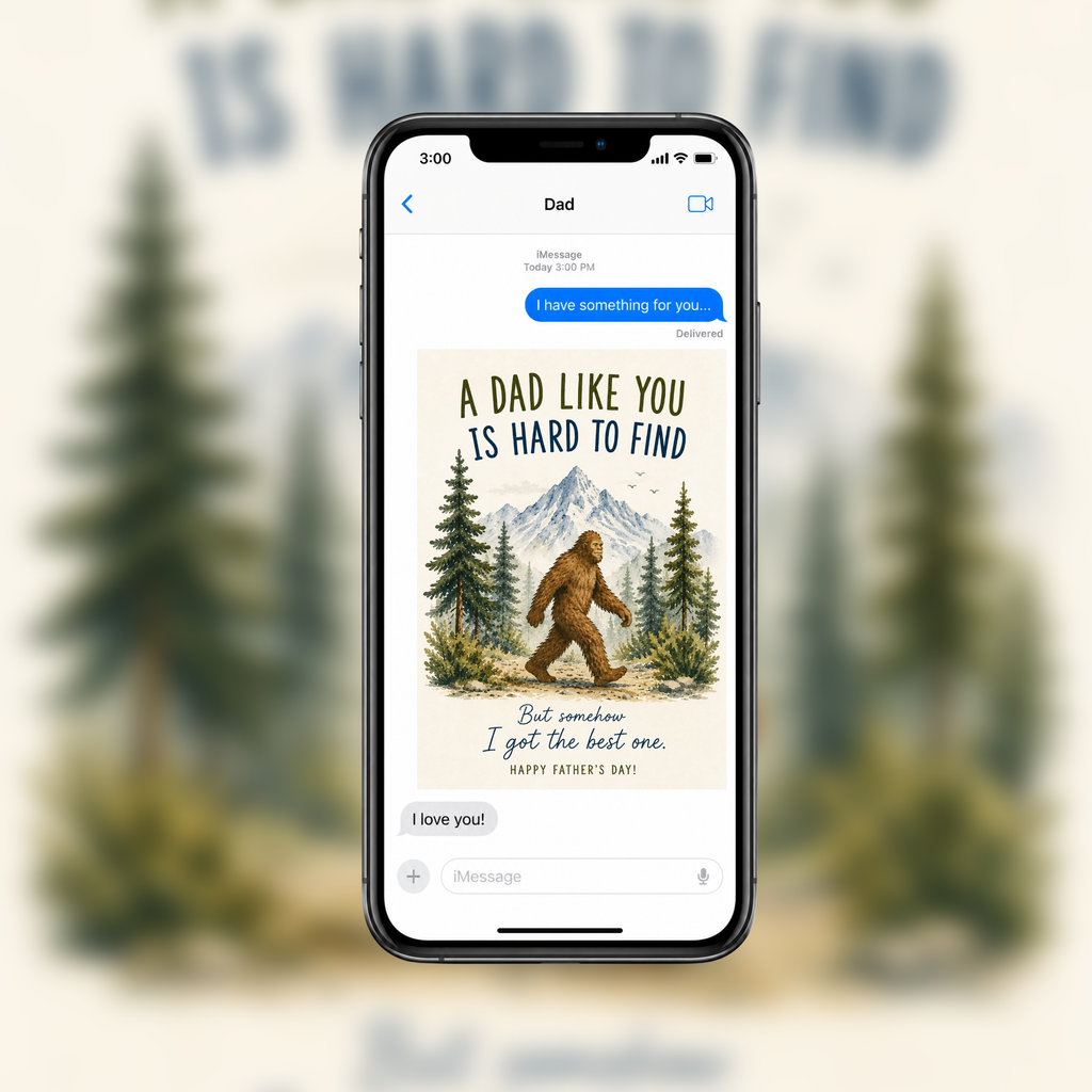 Bigfoot Father’s Day Card | Editable Canva Template