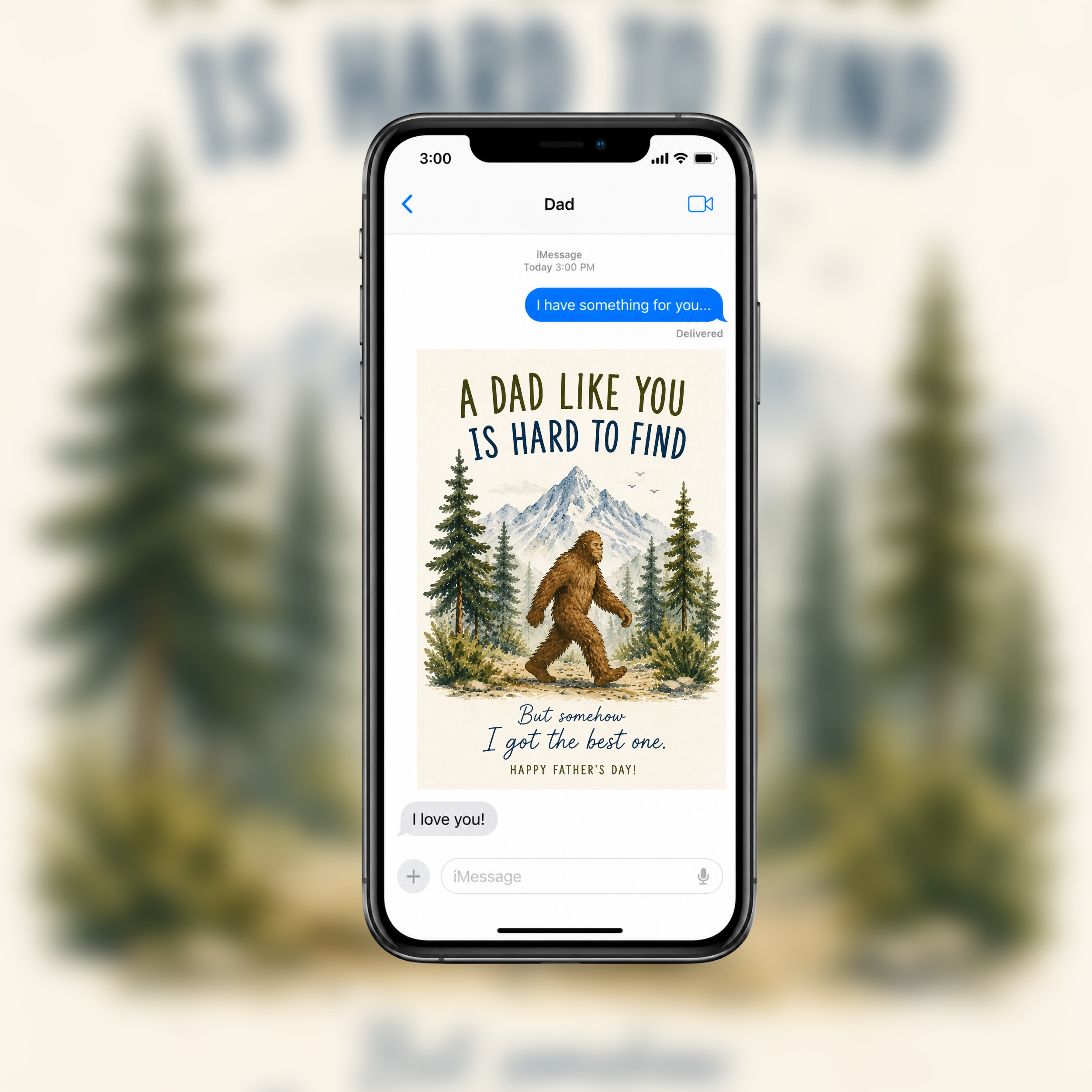 Bigfoot Father’s Day Card | Editable Canva Template