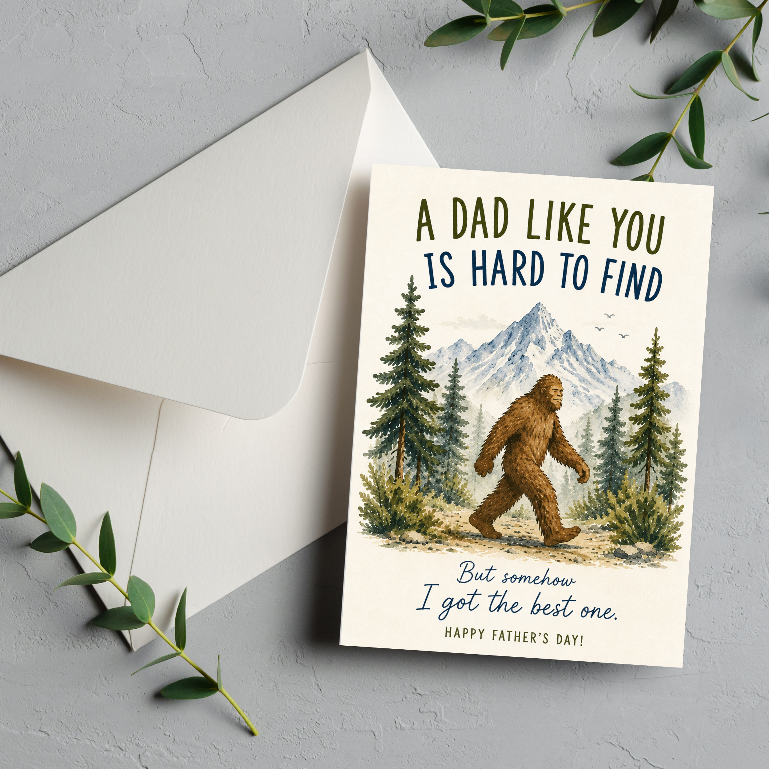 Bigfoot Father’s Day Card | Editable Canva Template