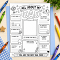 All About My Dad Father’s Day Worksheet | Printable PDF