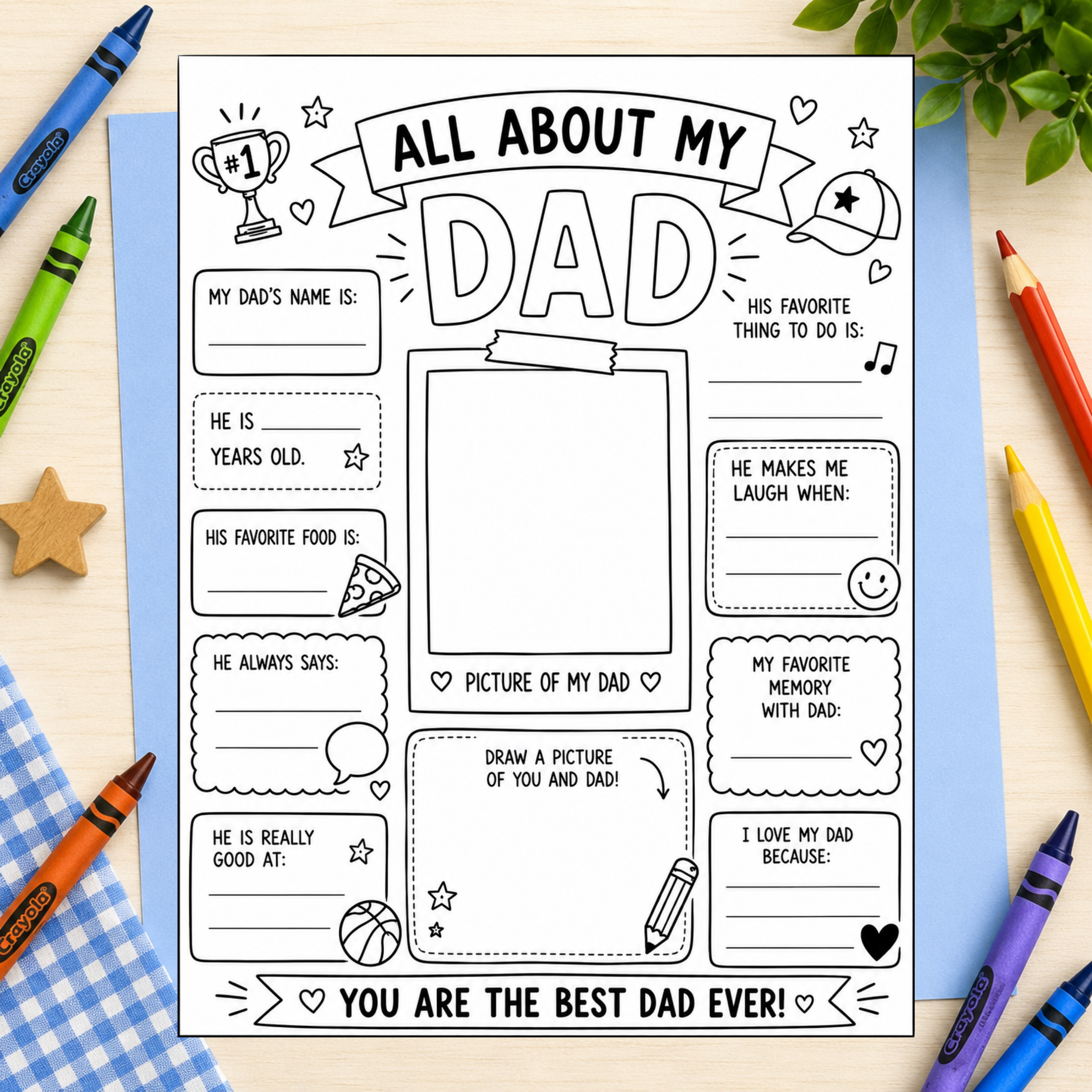 All About My Dad Father’s Day Worksheet | Printable PDF