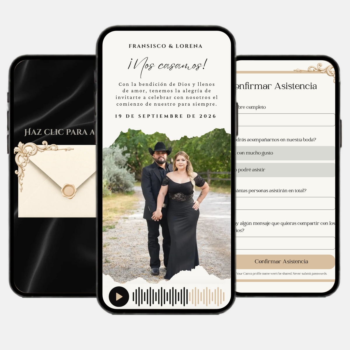 Elegant Black & Ivory Wedding (Spanish)