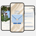 Baby Blue & Navy Western Quinceañera Interactive Invitation (English & Spanish)