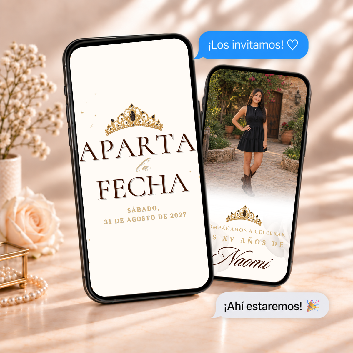 Vaquera Quinceañera Save the Date (Spanish)