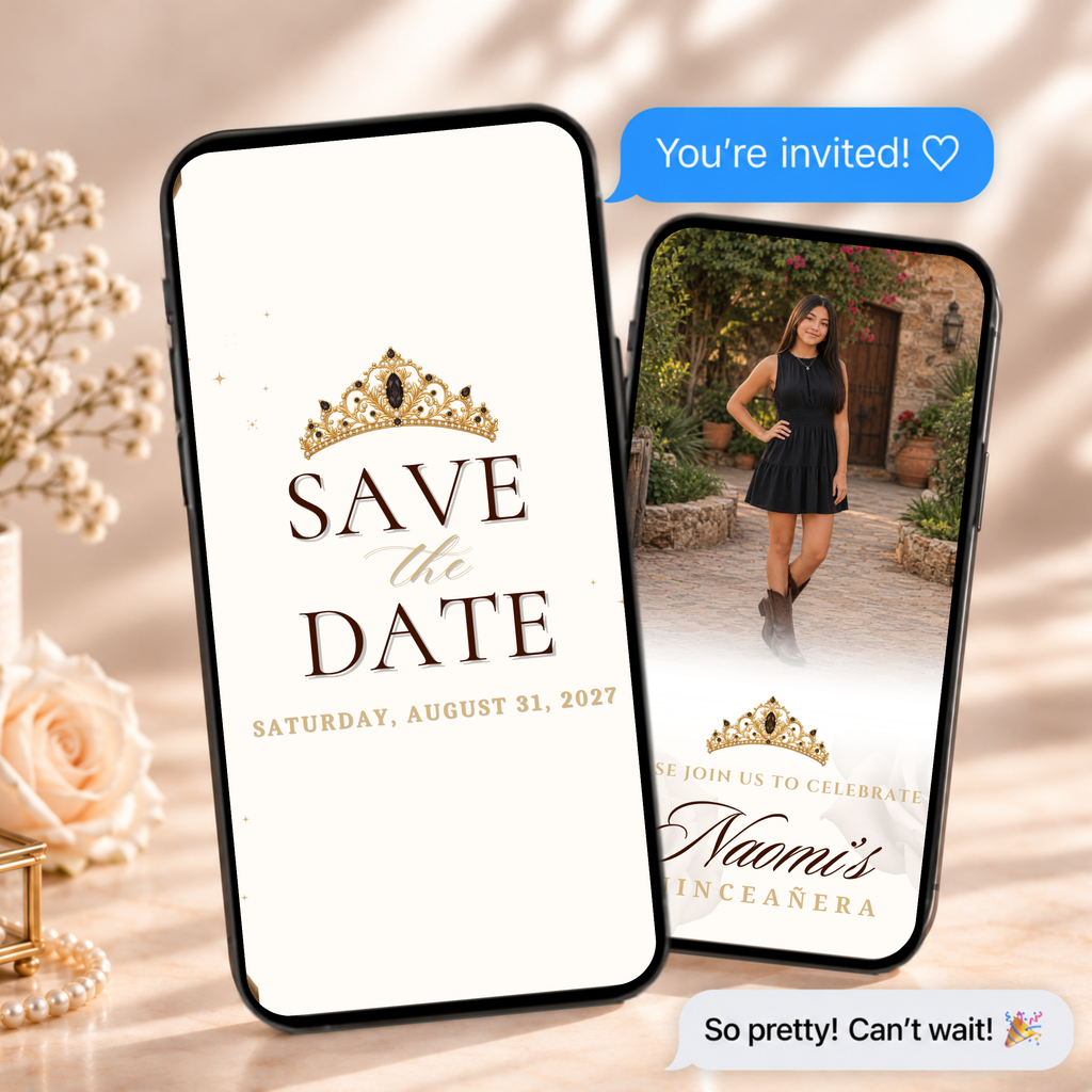 Vaquera Quinceañera Save the Date (English)