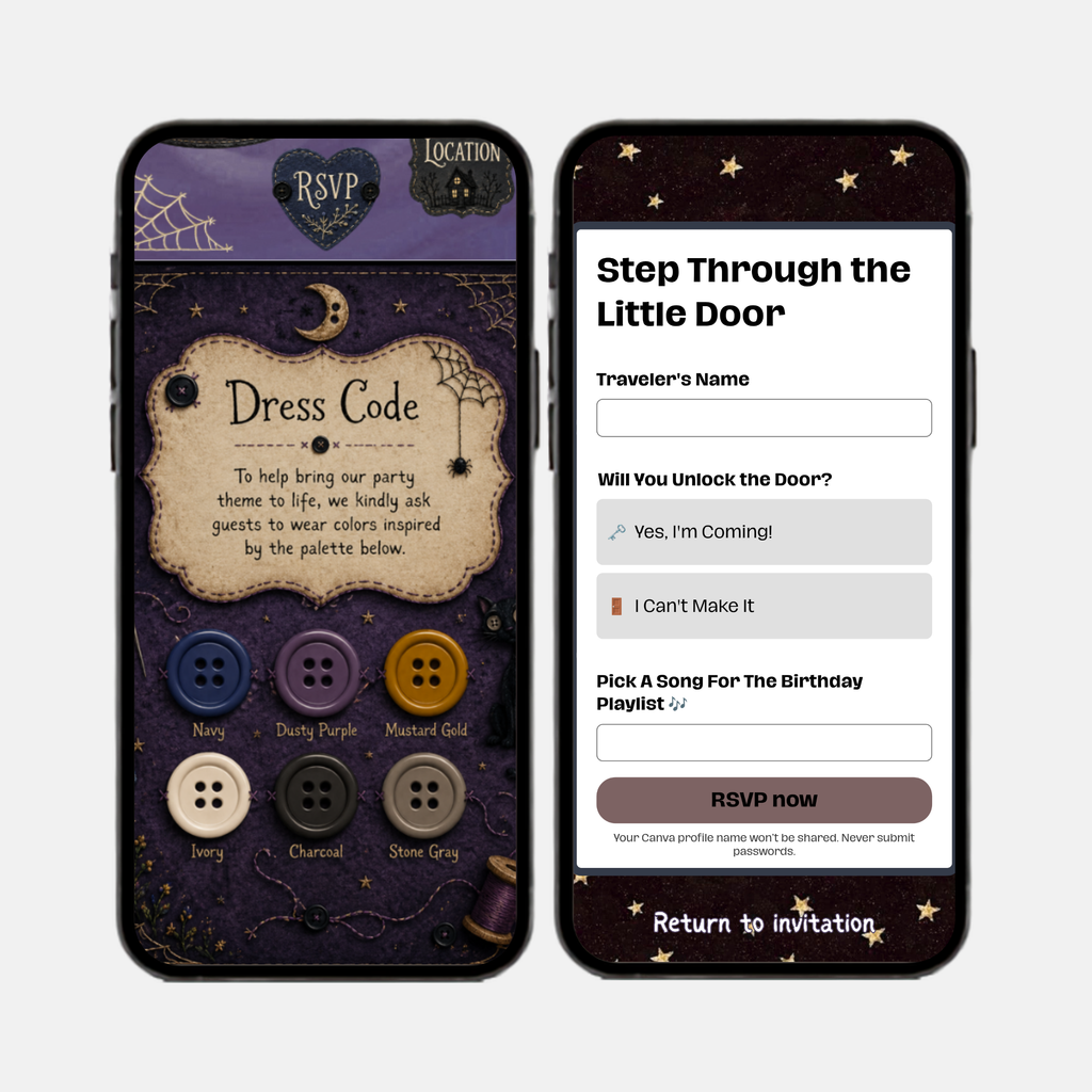 Coraline Birthday Interactive Invitation