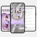 Silver & Lilac Quinceañera Interactive Invitation (English & Spanish)