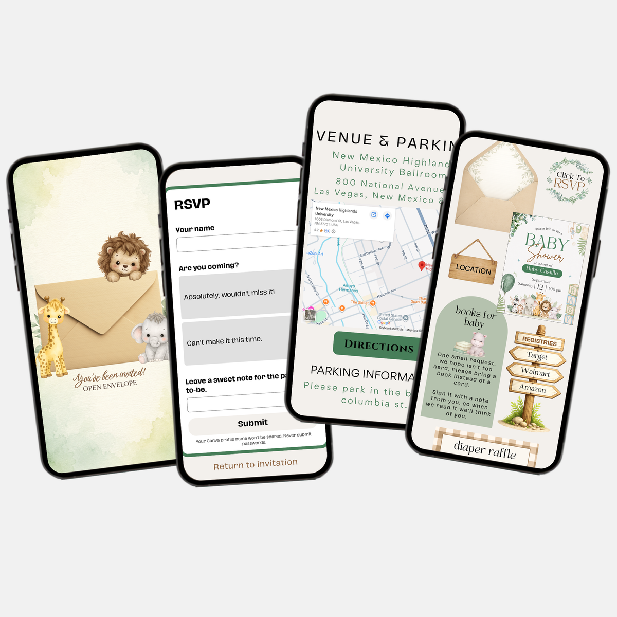 Safari Baby Shower Interactive Invitation