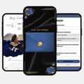 Blue & Gold Quinceañera Interactive Invitation