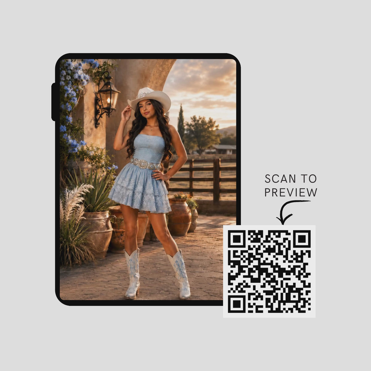 Blue Quinceañera Interactive Invitation