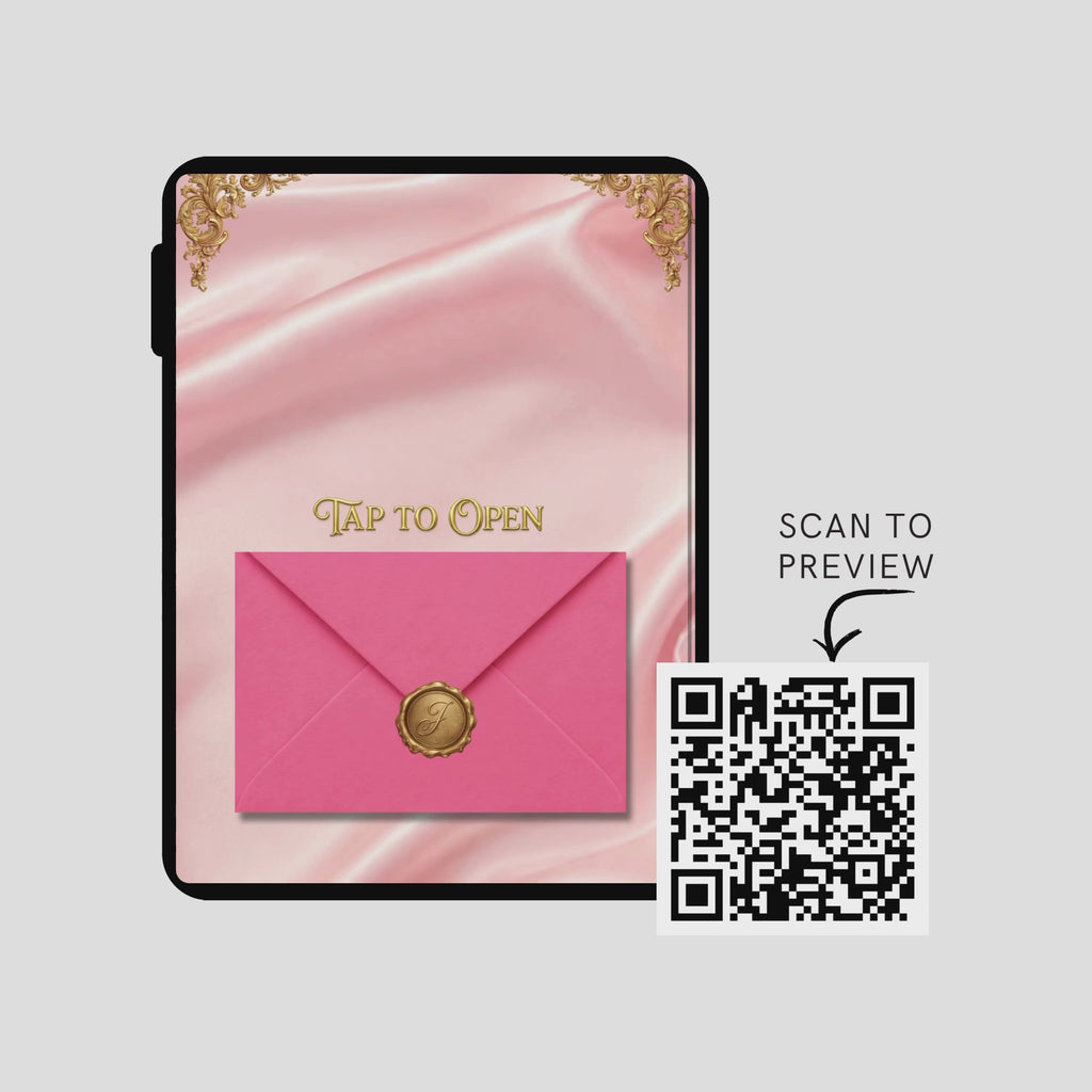 Pink & Gold Quinceañera Interactive Invitation