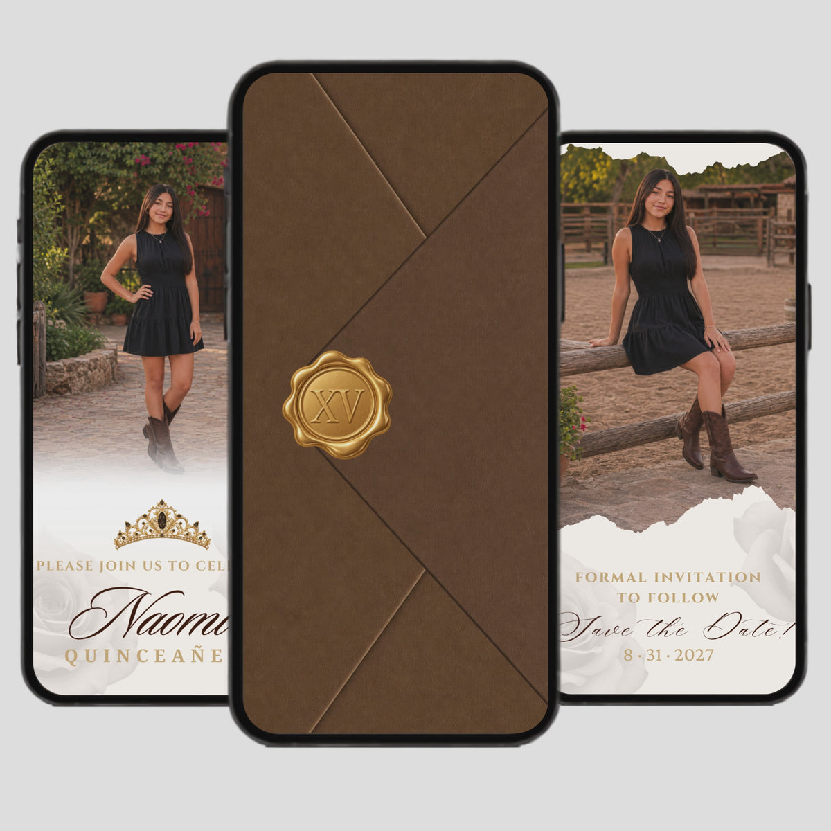 Vaquera Quinceañera Save the Date (English)