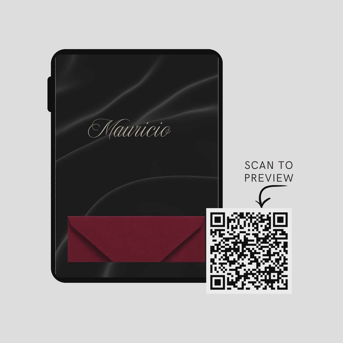 Burgundy & Black Wedding Invitation (Spanish)