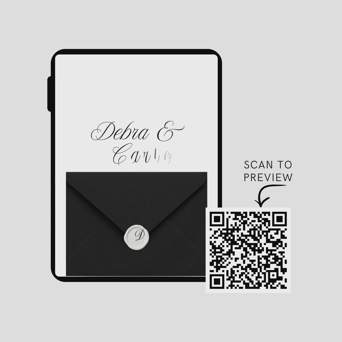 Classic Black & White Wedding Interactive Invitation